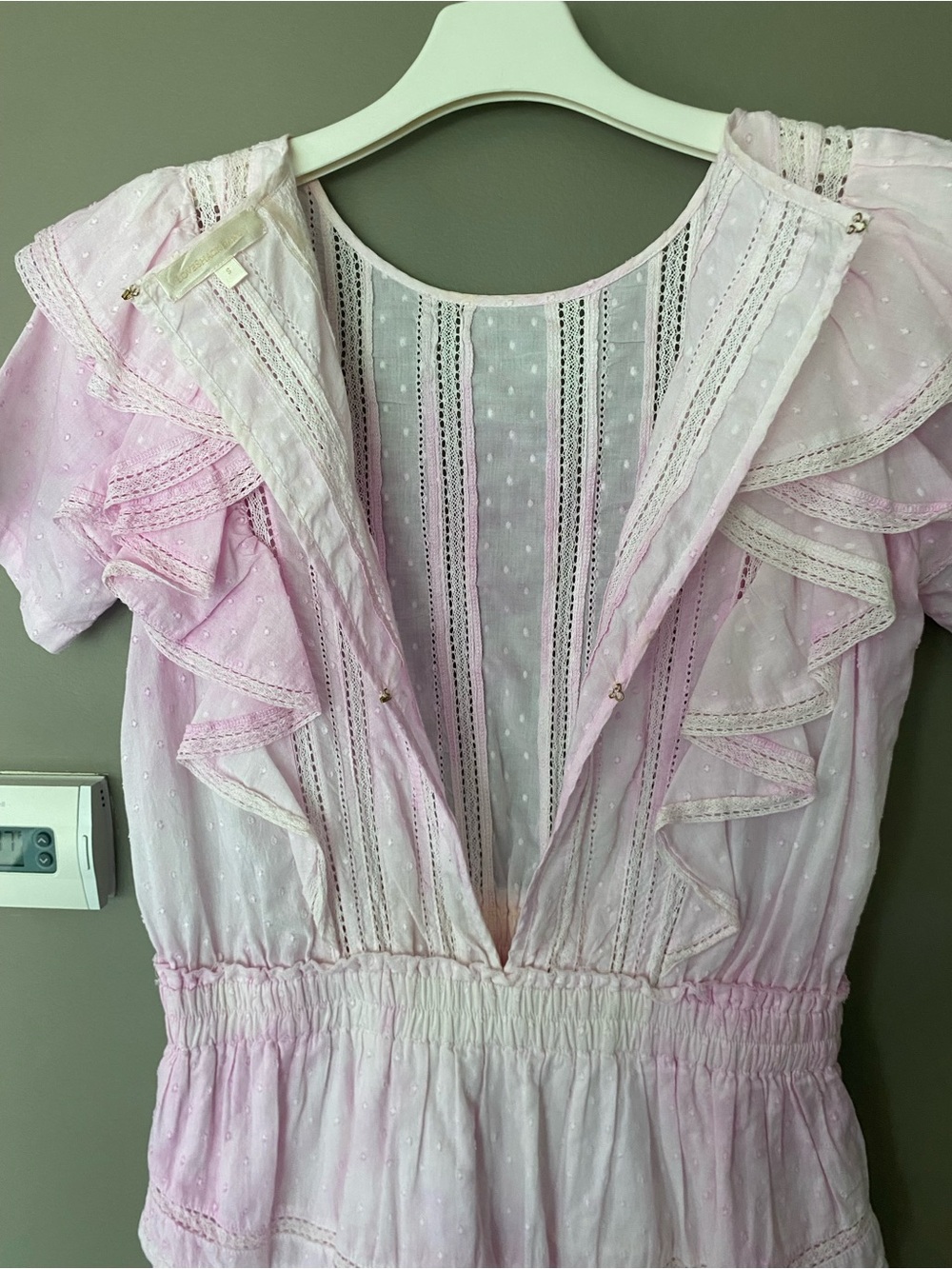LOVESHACKFANCY 💖 Natasha Dress Island Peony Pink Hand Tie Dye Ruffle Coquette S - Picture 9 of 12